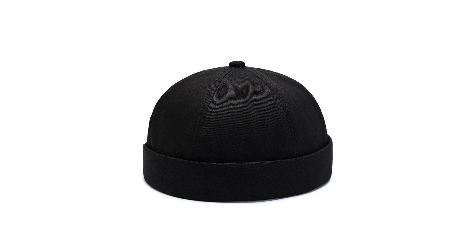 L Oversize Brimless Cap, Men Skullcap Rolled Cuff No Visor